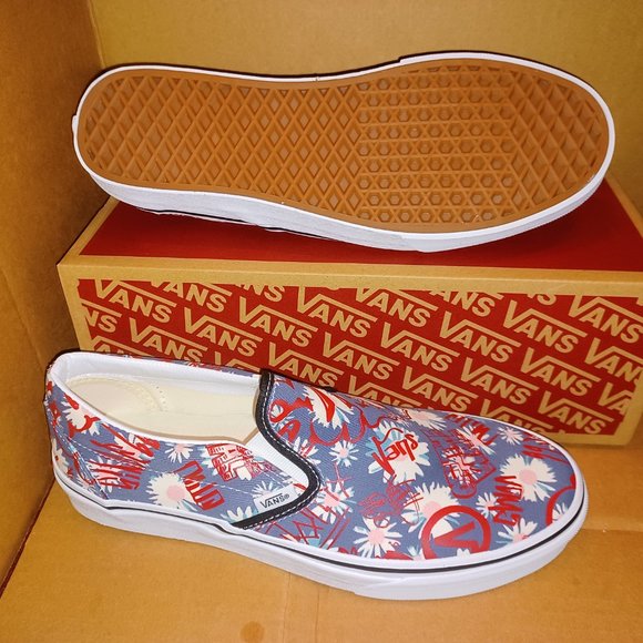 Vans Men's 10.5 Classic Slip-On Crew Floral/Red VN0A4BV31JA - Picture 2 of 12